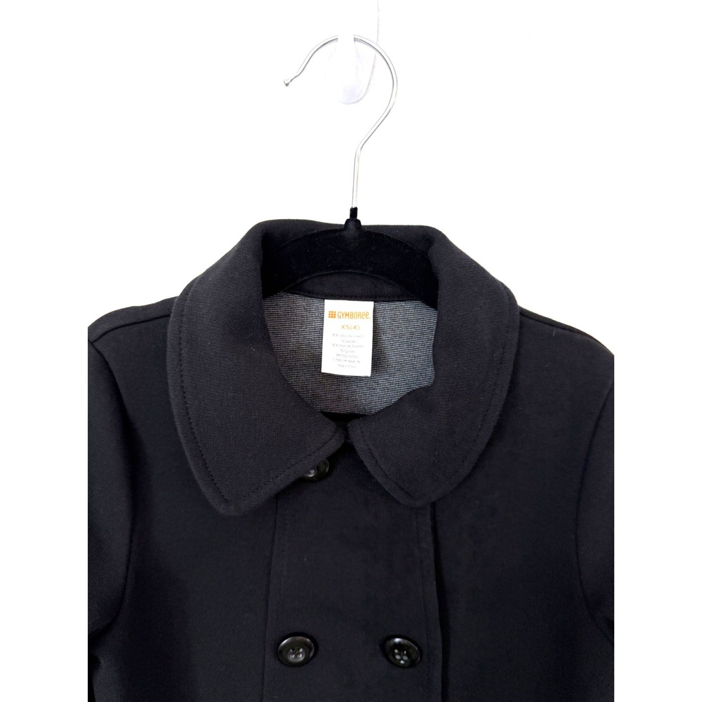 Gymboree Girls Black Peacoat Jacket XS (4) Button Front Classic Coat Pockets 4T - Picture 4 of 5